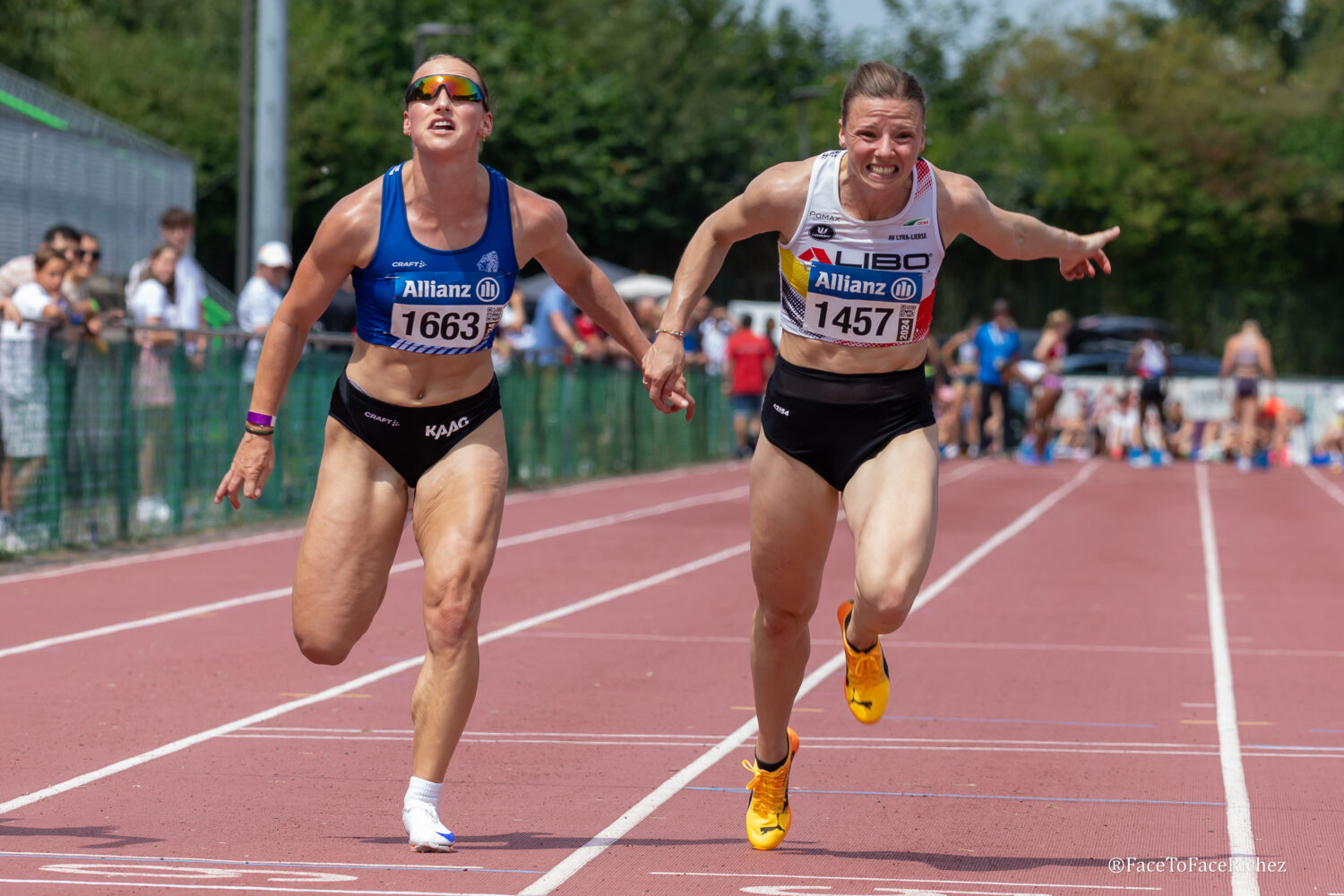 Rani Vincke 1663 en Elise Mehuys 1457 - 100 meters Flanders Cup Memorial Geert Rasschaert